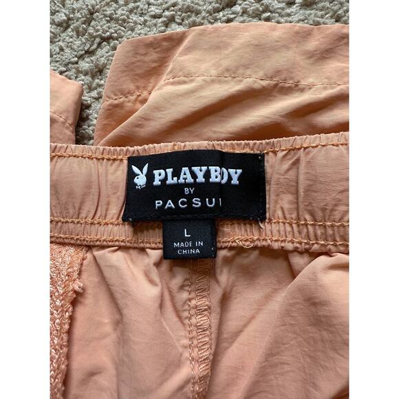 PacSun x Playboy Drawstring Elastic Waist Swim Trunks Shorts Peach Orange Large - Picture 5 of 8
